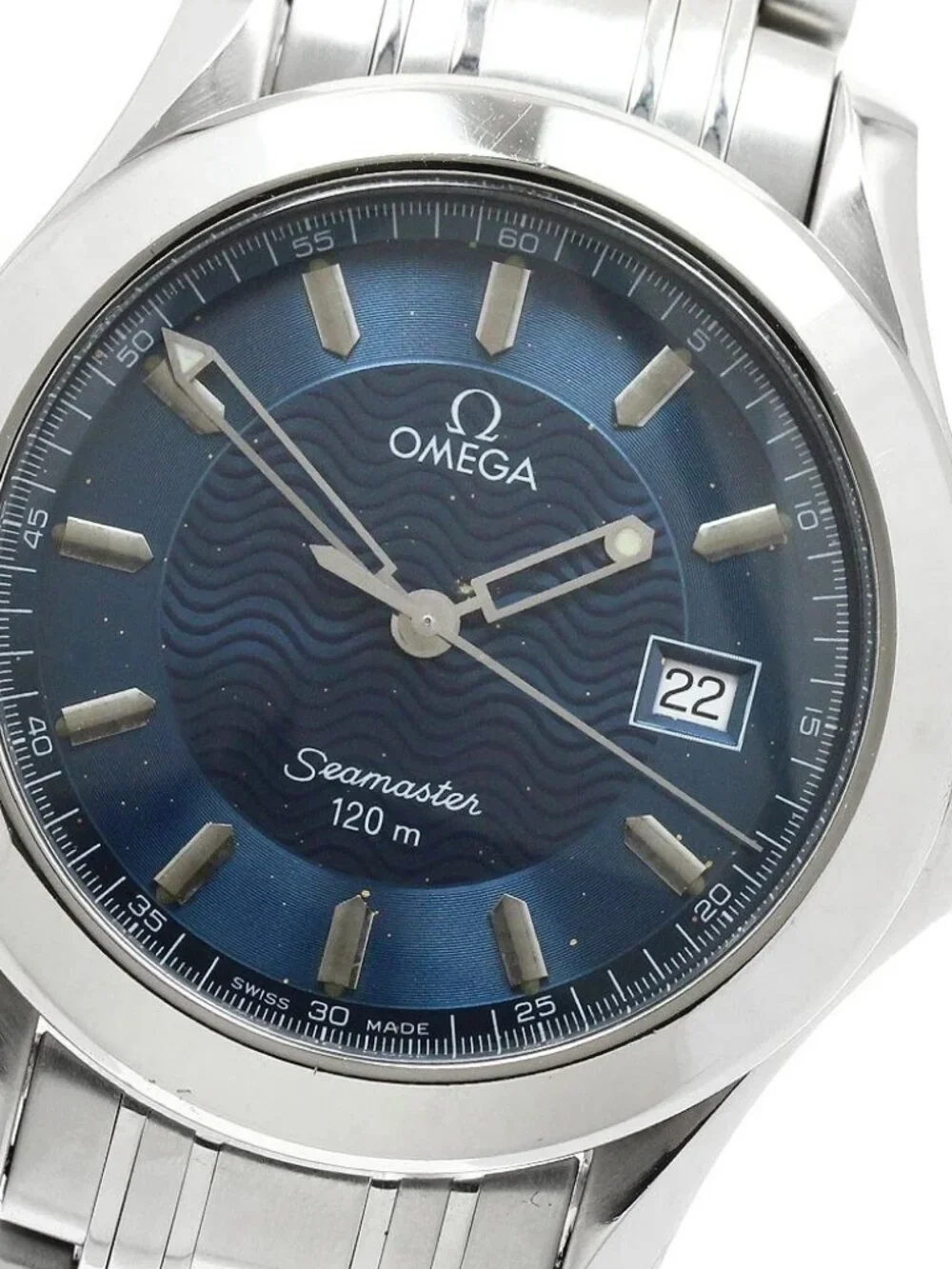 OMEGA Seamaster120 2511.81 Date Navy Dial Quartz Men's Watch_972103